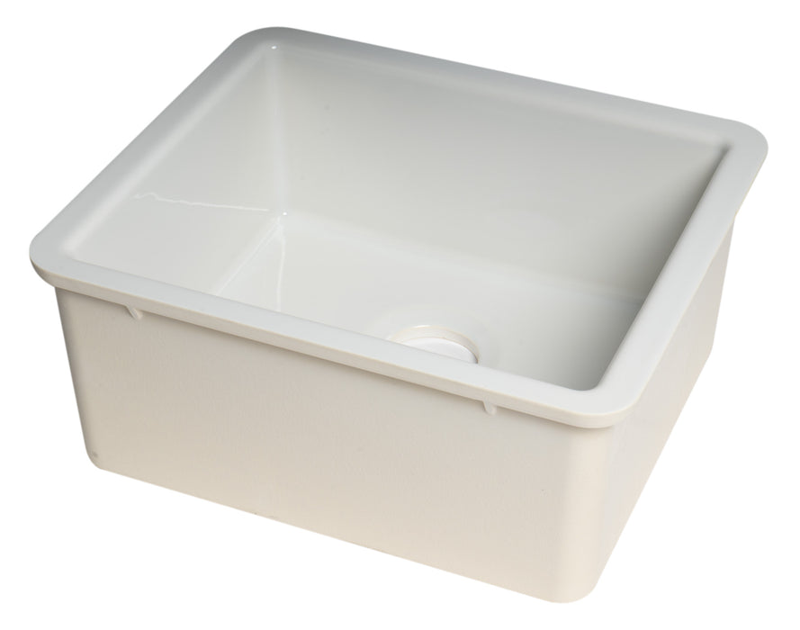 ALFI brand AB2017 20" White Single Bowl Fireclay Undermount Kitchen Sink White