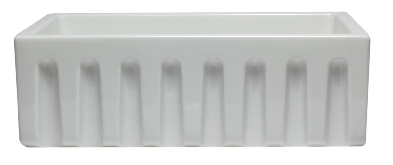 ALFI brand AB3018HS-W 30 inch White Reversible Smooth / Fluted Single Bowl Fireclay Farm Sink White
