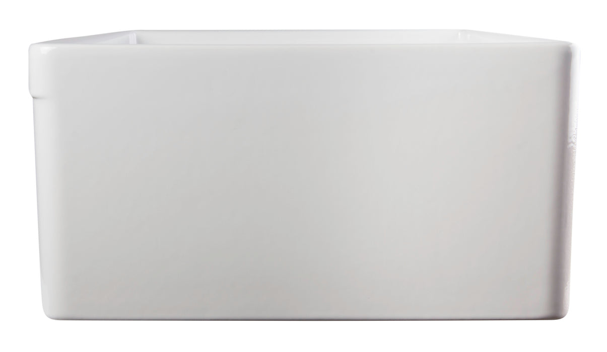 ALFI brand AB511-W White 30" Decorative Lip Apron Single Bowl Fireclay Farmhouse Kitchen Sink White