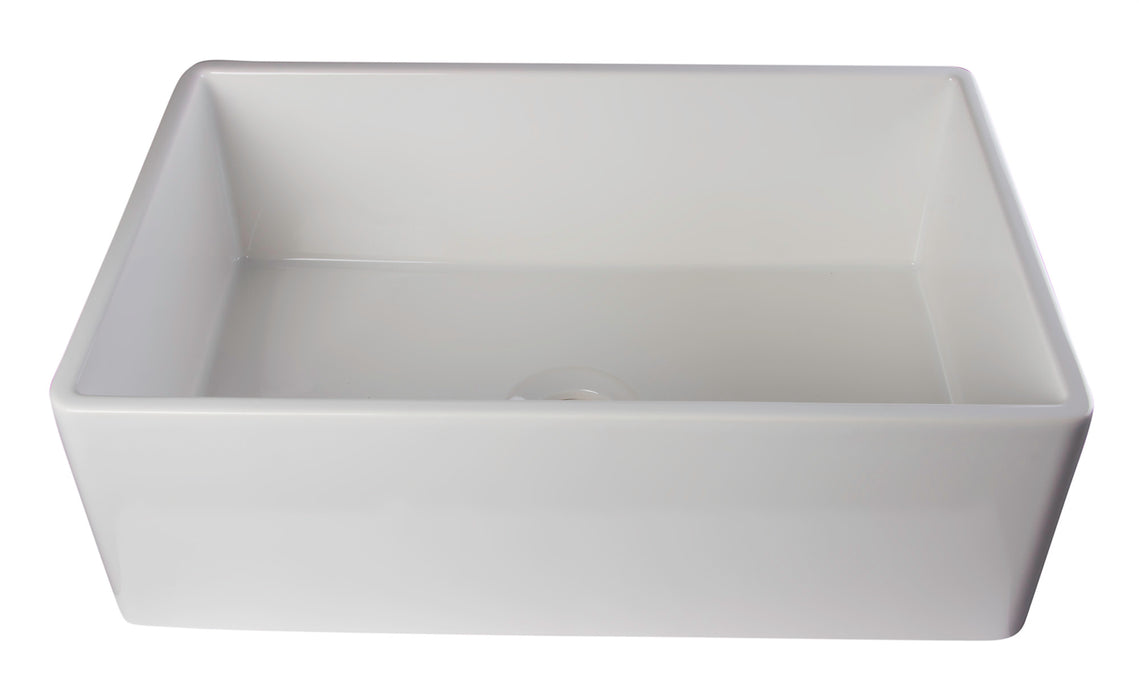 ALFI brand AB510-W White 30" Contemporary Smooth Apron Fireclay Farmhouse Kitchen Sink White