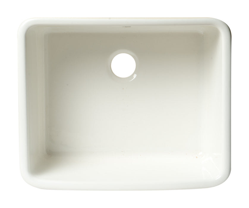 ALFI brand AB507 White 20" Single Bowl Apron Fireclay Farmhouse Kitchen Sink White