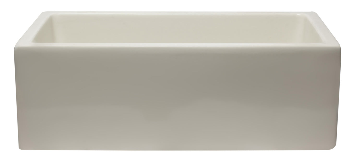ALFI brand AB3018HS-W 30 inch White Reversible Smooth / Fluted Single Bowl Fireclay Farm Sink Biscuit