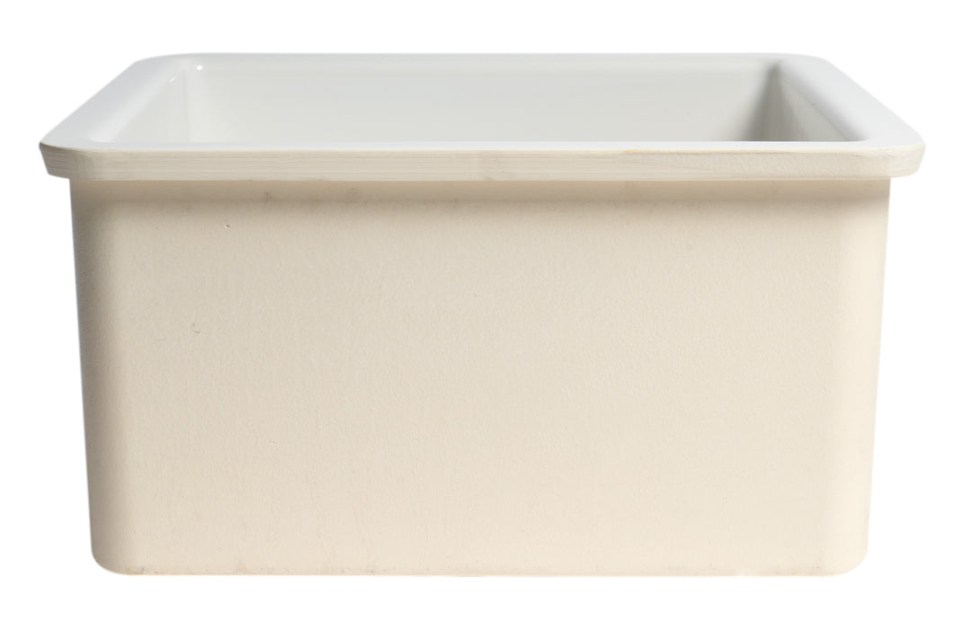 ALFI brand AB2017 20" White Single Bowl Fireclay Undermount Kitchen Sink White