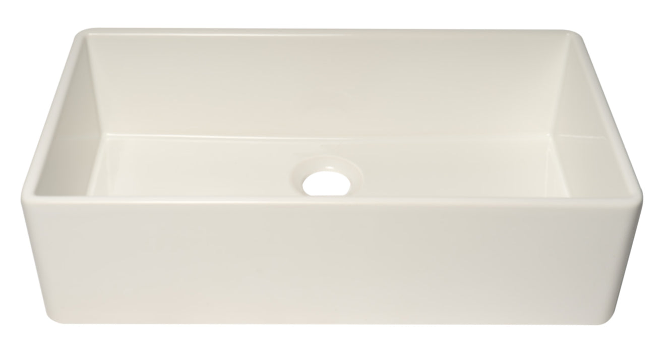 ALFI brand AB536-W White 36" Smooth Apron Single Bowl Fireclay Farm Sink White