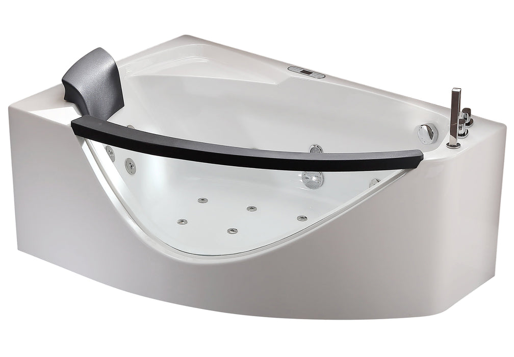 EAGO AM198ETL-R 5 ft Clear Rounded Right Corner Acrylic Whirlpool Bathtub White