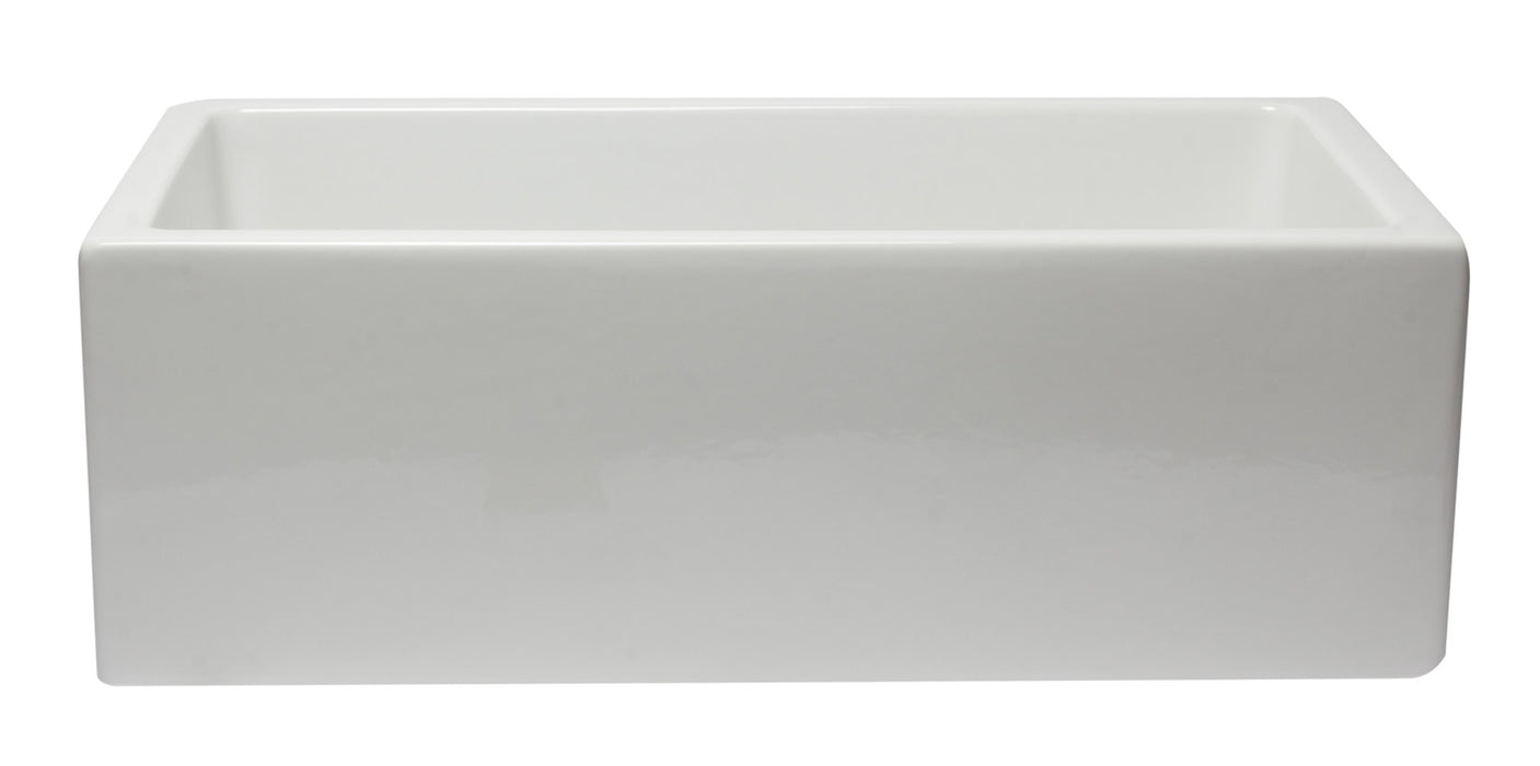 ALFI brand AB3018HS-W 30 inch White Reversible Smooth / Fluted Single Bowl Fireclay Farm Sink White