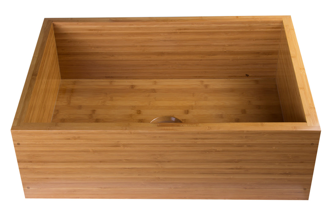 ALFI brand AB3021 30" Single Bowl Bamboo Kitchen Farm Sink Natural Wood