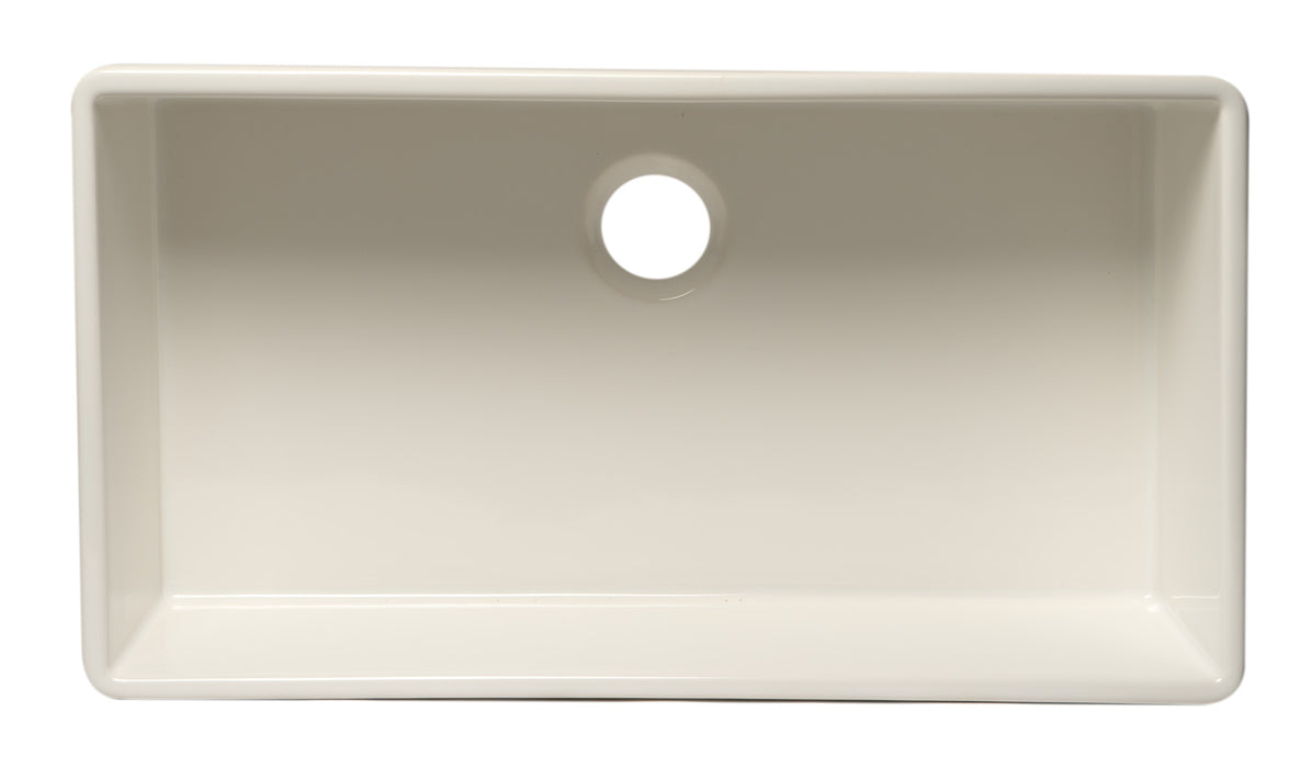 ALFI brand AB536-W White 36" Smooth Apron Single Bowl Fireclay Farm Sink White