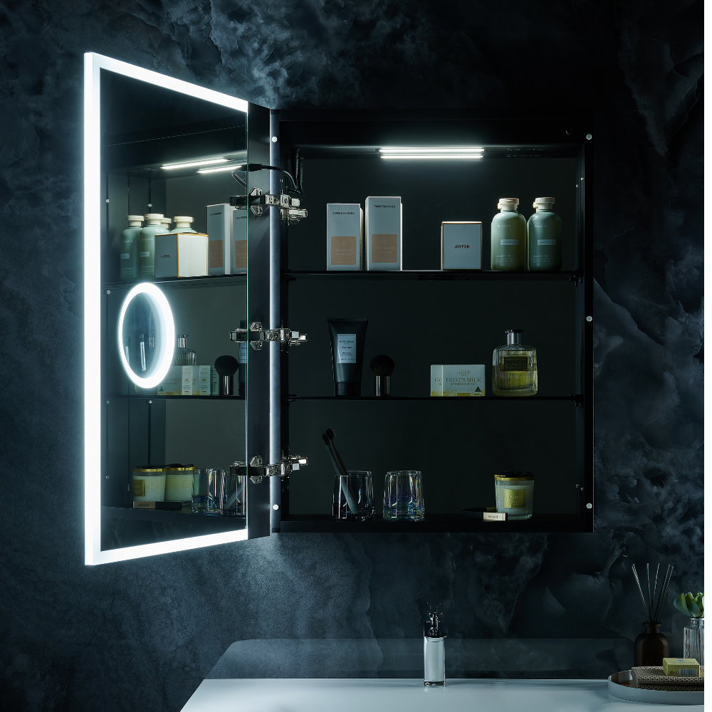 Pagani LED Mirror Cabinet with Defogger, Dimmer, Magnifier & USB outle ...