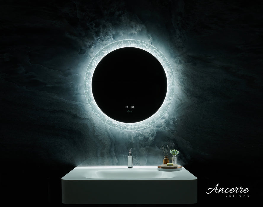 Frysta Round LED Frameless Mirror with Dimmer and Defogger