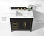 Aspen luxury bathroom vanity with Italian Carrara marble countertop and soft-close drawers