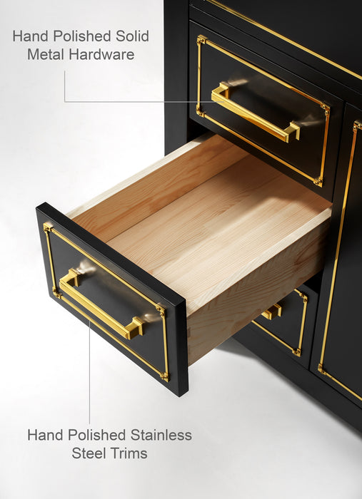 Aspen luxury bathroom vanity with Italian Carrara marble countertop and soft-close drawers