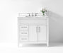 Aspen luxury bathroom vanity with Italian Carrara marble countertop and soft-close drawers ANCERRE DESIGN