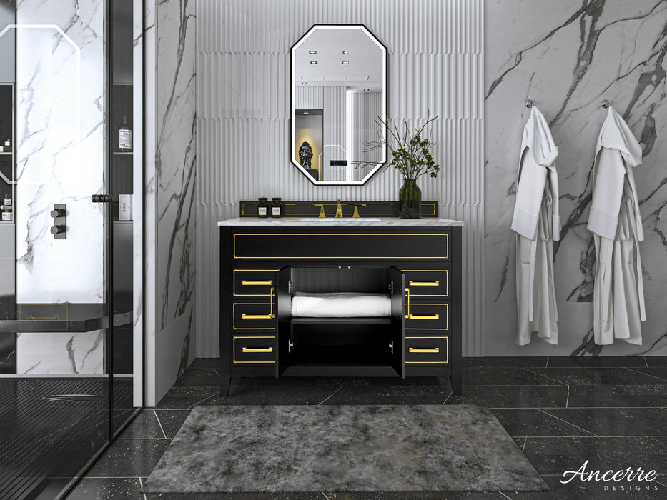 Aspen Luxury Bathroom Vanity with Italian Carrara Marble Top | Ancerre Designs