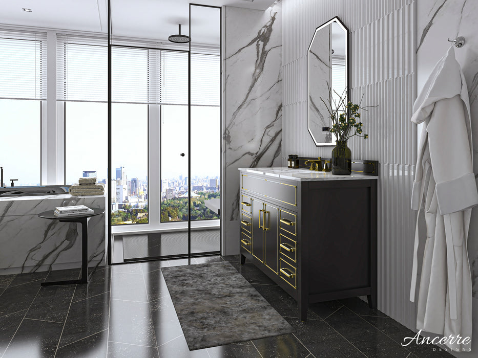 Aspen Luxury Bathroom Vanity with Italian Carrara Marble Top | Ancerre Designs
