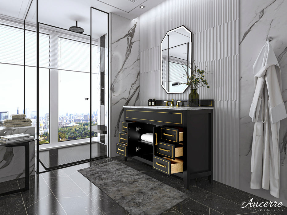 Aspen Luxury Bathroom Vanity with Italian Carrara Marble Top | Ancerre Designs
