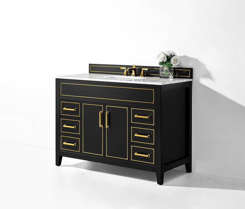Aspen Luxury Bathroom Vanity with Italian Carrara Marble Top | Ancerre Designs