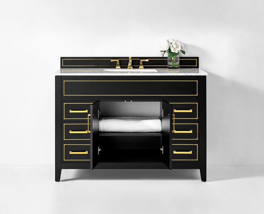 Aspen Luxury Bathroom Vanity with Italian Carrara Marble Top | Ancerre Designs