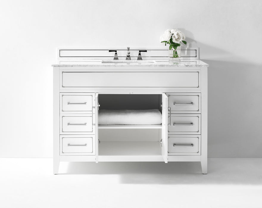 Aspen Luxury Bathroom Vanity with Italian Carrara Marble Top | Ancerre Designs