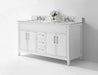 Aspen luxury bathroom vanity with Italian Carrara marble countertop and soft-close drawers ANCERRE DESIGN