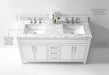 Aspen luxury bathroom vanity with Italian Carrara marble countertop and soft-close drawers ANCERRE DESIGN