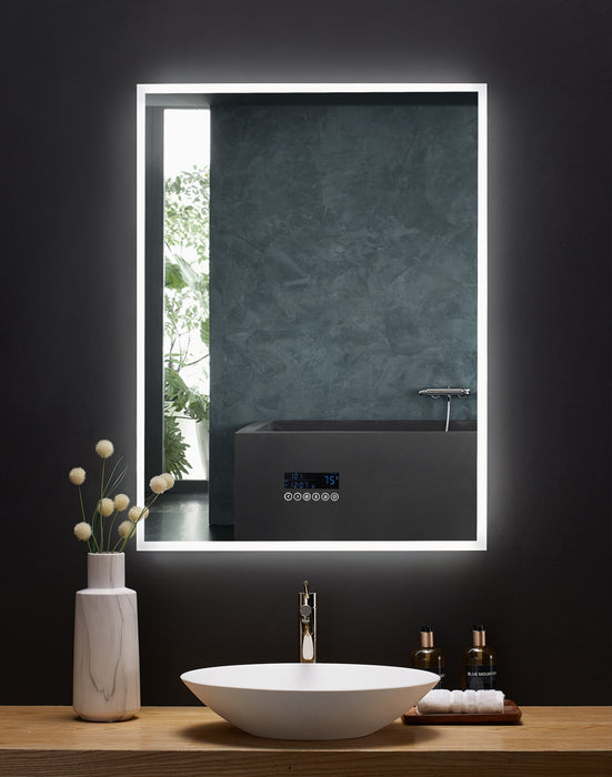 IMMERSION LED Lighted Bathroom Vanity Mirror with Bluetooth, Defogger and Digital Display