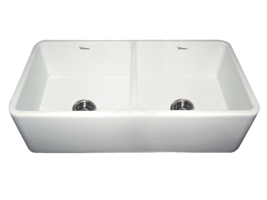 Duet Series 37 inch Reversible Fireclay Kitchen Sink with Smooth Front Apron
