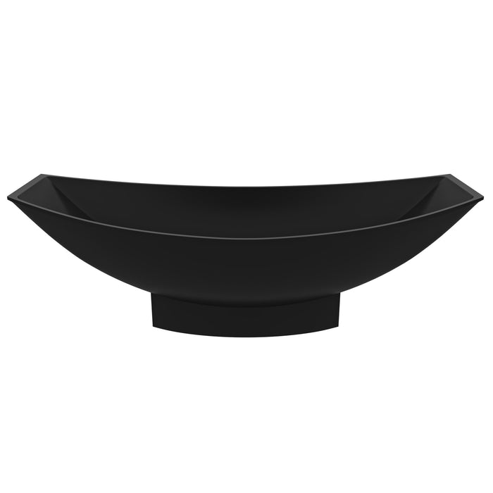 ALFI brand AB9991BM Black Matte 71" Solid Surface Resin Free Standing Hammock Style Bathtub