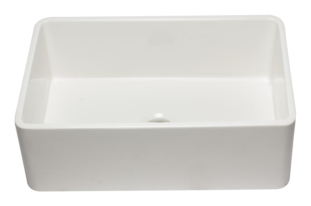 ALFI brand AB3020SB-W 30 inch White Reversible Single Fireclay Farmhouse Kitchen Sink